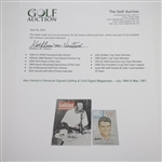 Ken Venturi's Personal Signed Golfing (July 1964) & Golf Digest (May 1961) Magazines JSA ALOA