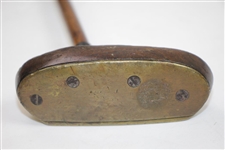 J.W. Watson Socket Headed Mallet Putter with Screwed Brass Plate Face & Sole