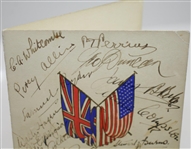 1929 Ryder Cup American & British Teams Signed Menu Including Samuel Ryder - Rare JSA ALOA