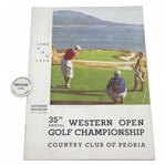 1934 Western Open at Country Club of Peoria Program & Contestant Badge - Rod Munday Collection
