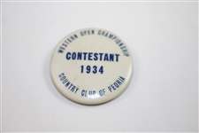 1934 Western Open at Country Club of Peoria Program & Contestant Badge - Rod Munday Collection