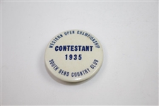 1935 Western Open at South Bend Country Club Program & Contestant Badge - Rod Munday Collection