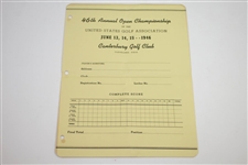1946 US Open at Canterbury Program with Scores Sheet - Rod Munday Collection