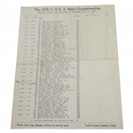 1947 US Open at Saint Louis Country Club Saturday Pairings Sheet  - Rod Munday Collection