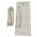 1936 Santa Catalina Island Open Contestant Ribbon with Scorecard  - Rod Munday Collection