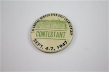 1947 Denver Open at Cherry Hills Program & Contestant Badge  - Rod Munday Collection