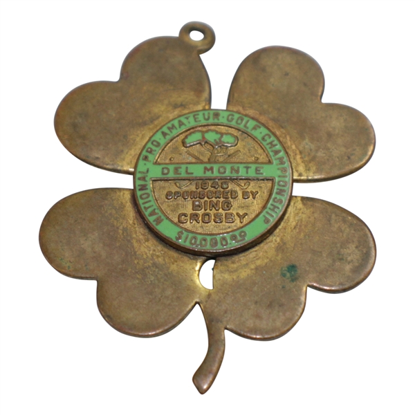 1948 Bing Crosby Pro-Am at Del Monte Clover Contestant Badge - Rod Munday Collection