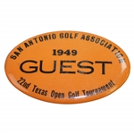1948, 1949, & 1950 Texas Open Contestant Badge, Guest Badge, & Contestant Bag Tag - Rod Munday Collection