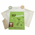 1951 PGA Championship at Oakmont Program, Pairing Sheets, Scorecard, & Guest Badges - Rod Munday Collection