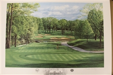 1990 Ltd Ed US Open at Medinah 13th Hole Print Signed by Artist Linda Hartough 760/850