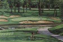 1990 Ltd Ed US Open at Medinah 13th Hole Print Signed by Artist Linda Hartough 760/850