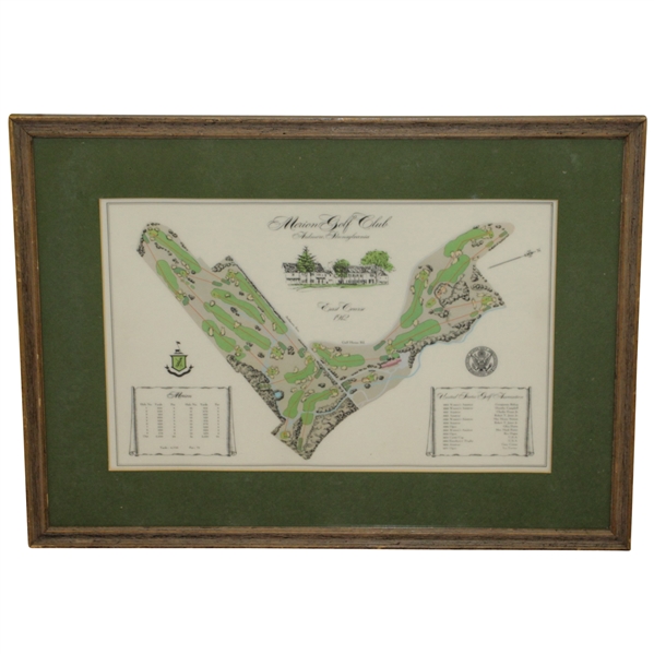 Merion Golf Club East Course 1912 Layout with Hole/Yardage Key & USGA Hosted Events