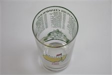 1986 Masters Tournament Commemorative Champions Glass Listing Winners - Nicklaus Win