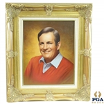 Undated Jack Fedigans Invitational Pro-Am Painting of Jay Hebert by Jon Mardel - Framed