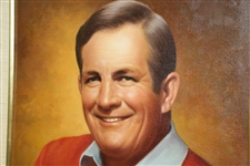 Undated Jack Fedigan's Invitational Pro-Am Painting of Jay Hebert by Jon Mardel - Framed