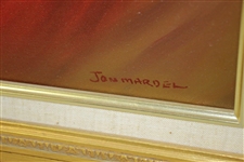 Undated Jack Fedigan's Invitational Pro-Am Painting of Jay Hebert by Jon Mardel - Framed