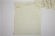 1929 Ryder Cup Hand-Written Correspondence Letter to Professionals - Class A Only