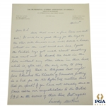 1931 Ryder Cup Hand-Written Correspondence Letter from PGA President Alex Pirie JSA ALOA