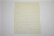 1931 Ryder Cup Hand-Written Correspondence Letter from PGA President Alex Pirie JSA ALOA