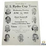 1933 U.S. Ryder Cup Team Farewell Dinner at Hotel Roosevelt Poster - June 14th
