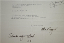 Leo Diegel Signed 1931 Ryder Cup Team Expenses Payment Reception JSA ALOA