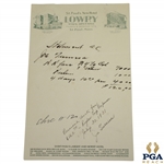 Joe Turnesa Signed Hotel Receipt from The Lowry St. Paul, Minn. JSA ALOA