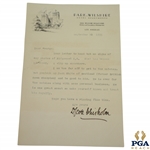 1935 Scott Crisholm Signed Letter from to PGAs Jacobus - Ryder Cup Scouting Content
