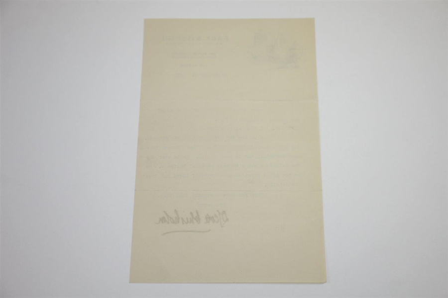 1935 Scott Crisholm Signed Letter from to PGA's Jacobus - Ryder Cup Scouting Content