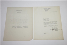 1935 The Ryder Cup at Ridgewood Program Sellers Admission Content - Memorandum to Jacobus