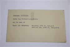 1935 The Ryder Cup at Ridgewood Program Sellers Admission Content - Memorandum to Jacobus