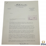 Horton Smith Signed 1941 Ryder Cup Team Nomination Proposal - Vardon Trophy JSA ALOA