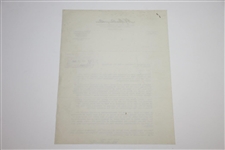 Horton Smith Signed 1941 Ryder Cup Team Nomination Proposal - Vardon Trophy JSA ALOA