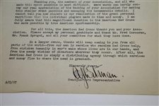 1942 American Red Cross Thank You Letter with 1942 Ryder Cup Charity Match Content