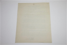 1942 American Red Cross Thank You Letter with 1942 Ryder Cup Charity Match Content