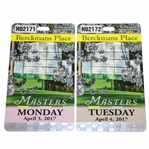 2017 Masters Tournament Berckmans Place Tickets - Monday & Tuesday