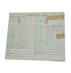 1960 Cypress Point Scorecard - Bing Crosby and Charley Penna Used