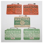 Five Masters Tournament Series Badges - 1971(x2), 1974, and 1978(x2)