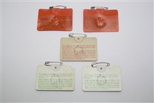 Five Masters Tournament Series Badges - 1971(x2), 1974, and 1978(x2)