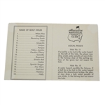 1952 Original Augusta National Used Scorecard - Slightly Trimmed - Burkemo, Kroll & Kocsis