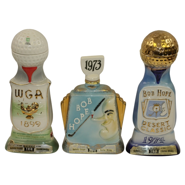 1971 Western Open, 1973 & 1974 Bob Hope Desert Classic Ltd Ed Decanters