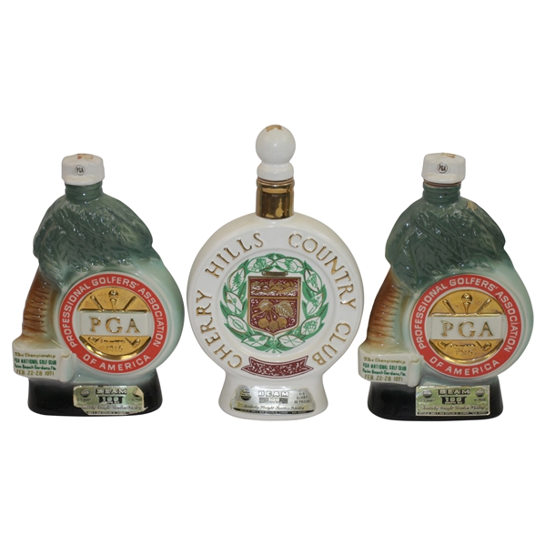 1972 Cherry Hills & Two 1971 PGA Championship at PGA National Ltd Ed Decanters