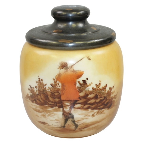 Circa 1910 Large Milk Glass Tobacco Humidor Purported to be by The Handel Co.