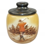 Circa 1910 Large Milk Glass Tobacco Humidor Purported to be by The Handel Co.