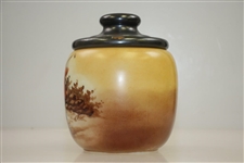 Circa 1910 Large Milk Glass Tobacco Humidor Purported to be by The Handel Co.