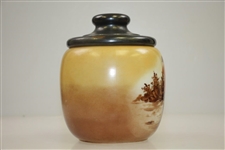 Circa 1910 Large Milk Glass Tobacco Humidor Purported to be by The Handel Co.
