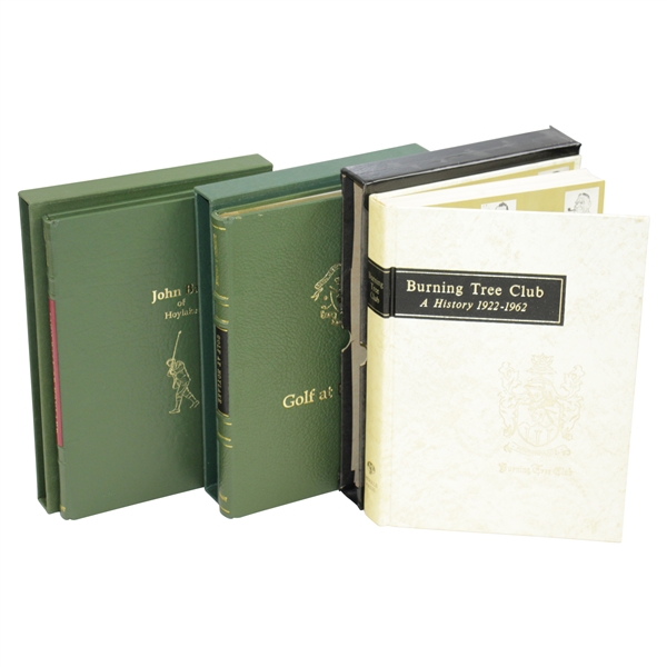 John Ball of Hoylake, Golf at Hoylake, & Burning Tree Club Ltd Ed Deluxe Club History Books in Slipcases