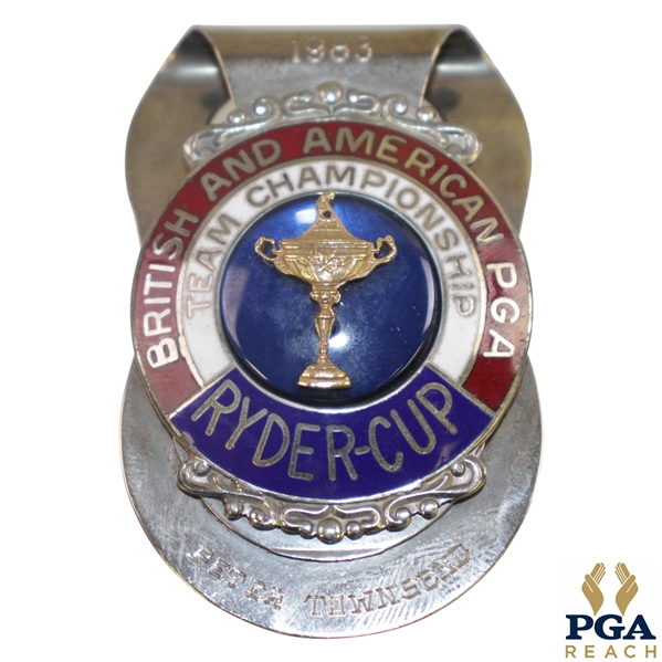 PGA Captain Peter Townsends 1983 Ryder Cup Badge/Clip