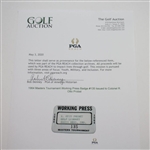 1964 Masters Tournament Working Press Badge #135 Issued to Colonel R. Otto Probst