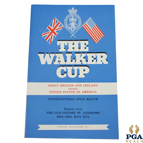 1975 The Walker Cup at The Old Course St. Andrews Official Program