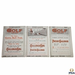 Three Vintage 1914 Golf Illustrated Magazines - March 20th, April 3rd, & April 10th 